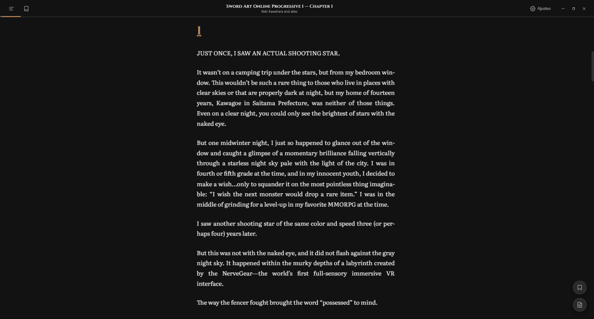 Historia App - Reader en modo Oscuro